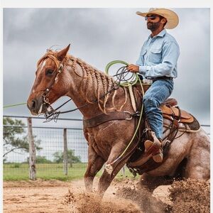 PONCHO Western Snap Denim Men's Shirt Marfa Performance Denim Light Wash Size L